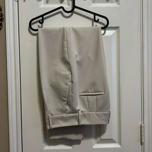 Zara Size L Cream Flowy Wide Leg Pants